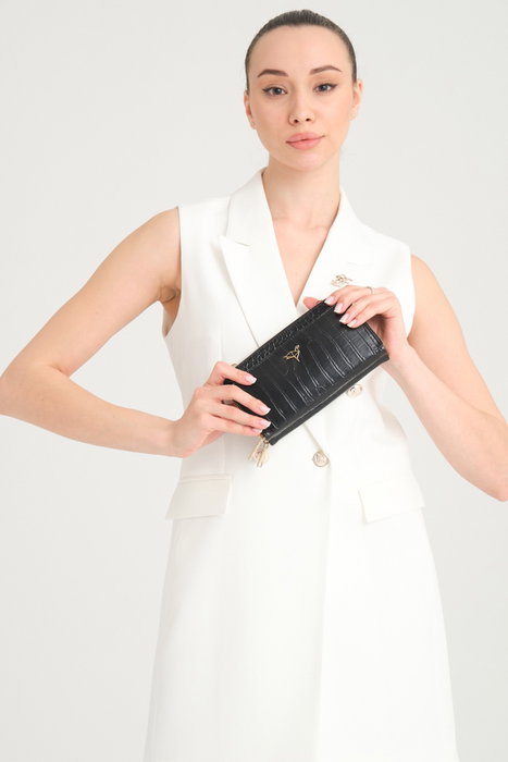 Zoozie Bags Cartera Lizard Negro 20cm x 4cm x 11cm